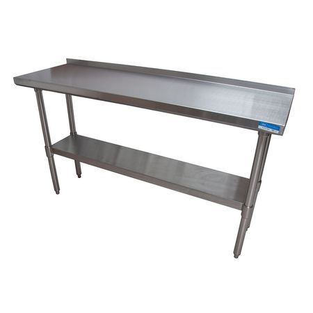 Bk Resources Work Table Stainless Steel With Undershelf, 1.5" Rear Riser 60"Wx18"D VTTR-1860